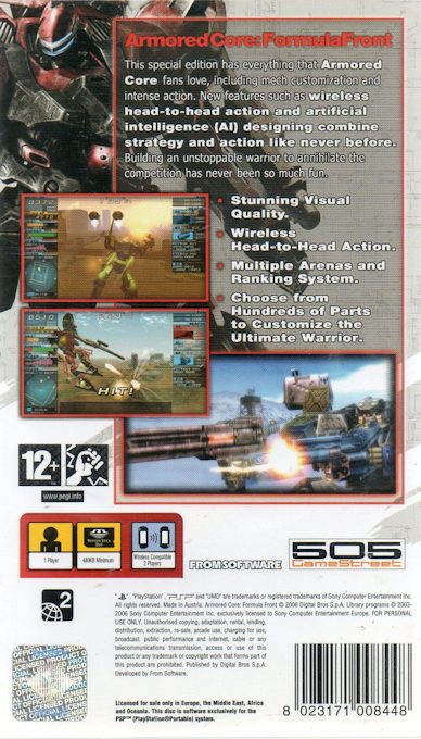 Armored Core : Formula Front, Extreme Battle - Dos