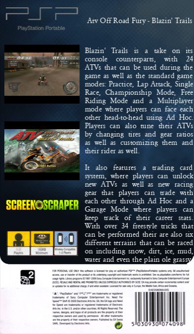 ATV Offroad Fury : Blazin' Trails - Dos