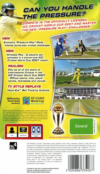 Brian Lara 2007 Pressure Play - Dos