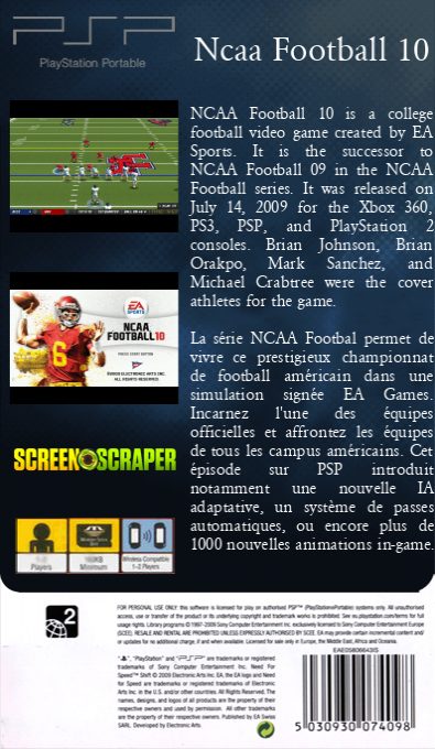 NCAA Football 10 - Dos