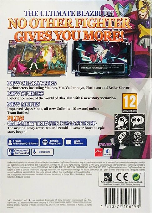 BlazBlue : Continuum Shift Extend - Dos