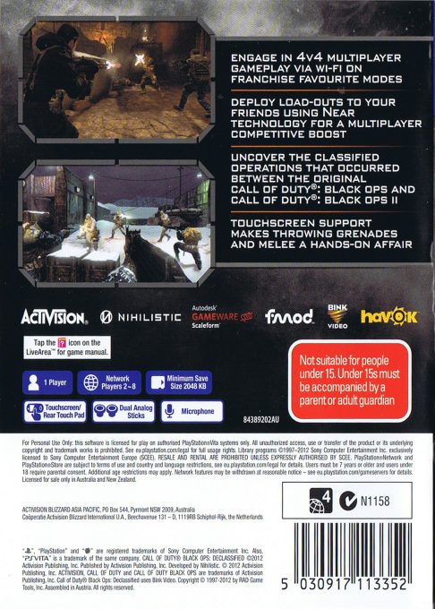 Call of Duty : Black Ops Declassified - Dos