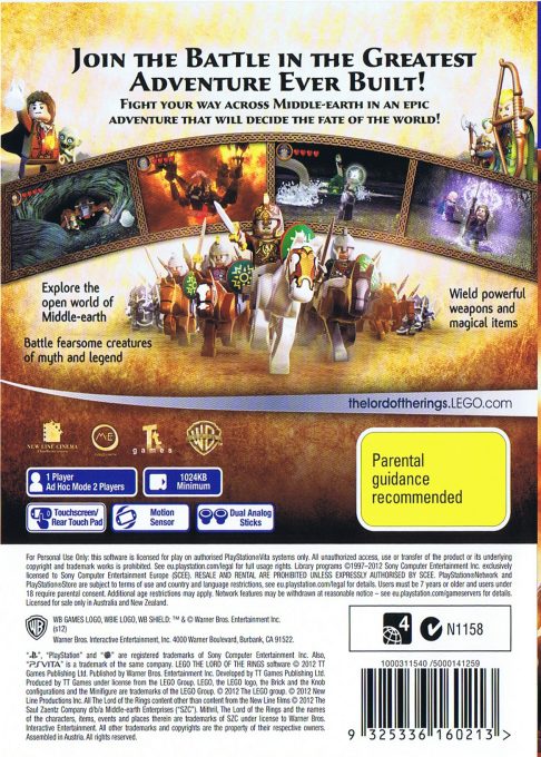 LEGO Le Seigneur Des Anneaux - Dos