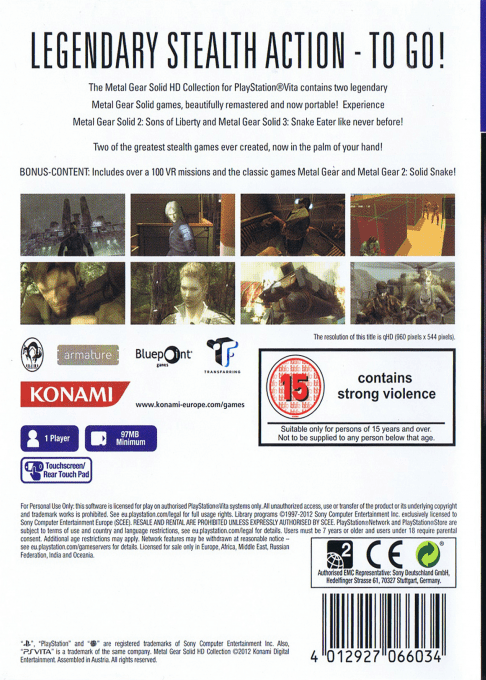 Metal Gear Solid HD Collection - Dos
