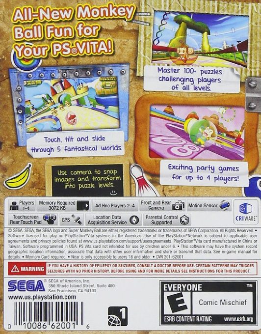 Super Monkey Ball : Banana Splitz - Dos