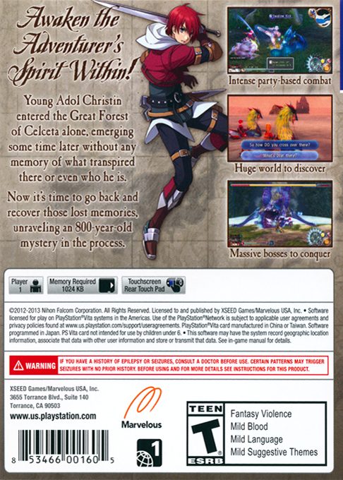 Ys : Memories of Celceta - Dos