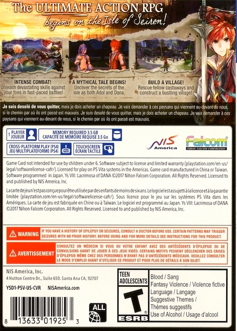 Ys VIII Lacrimosa of DANA - Dos