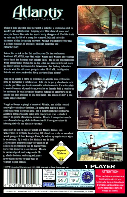 Atlantis : Secrets d'un Monde Oublié - Dos