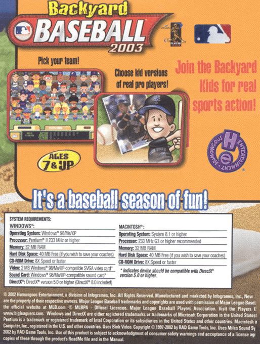 Backyard Baseball 2003 - Dos