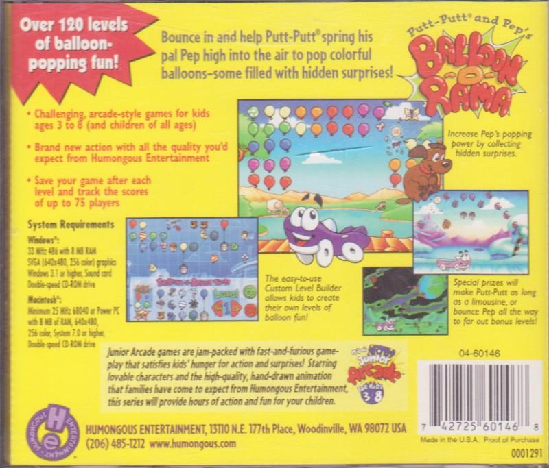 Putt-putt And Pep's Balloon-o-rama - Dos