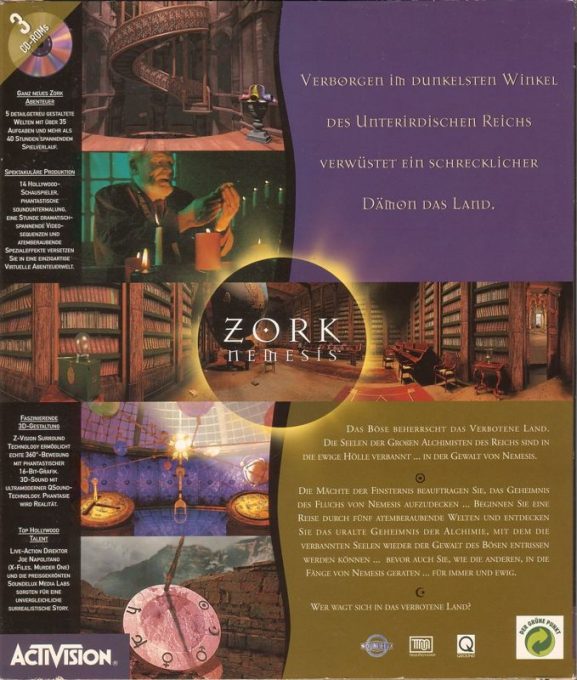 Zork Nemesis : Les Territoires Interdits dos