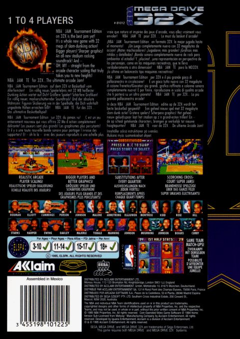 NBA Jam Tournament Edition - Dos