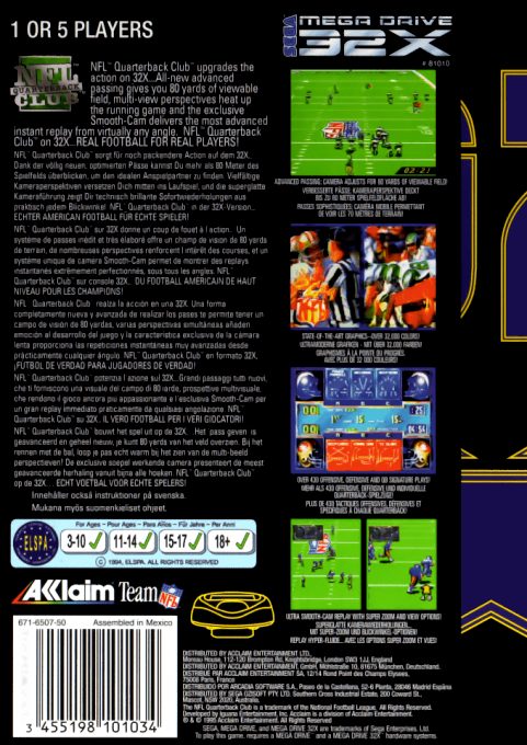 Nfl Quarterback Club - Dos