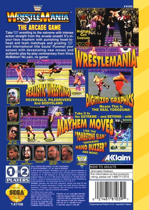 WWF WrestleMania : The Arcade Game - Dos