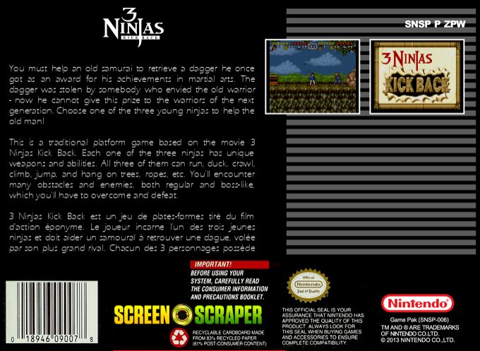 3 Ninjas Kick Back - Dos