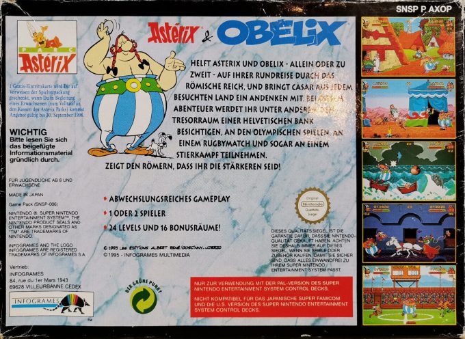 Astérix And Obélix - Dos