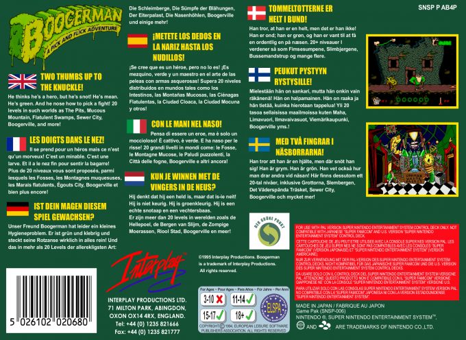 Boogerman : A Pick and Flick Adventure - Dos
