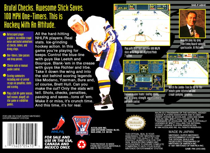 Brett Hull Hockey 95 - Dos