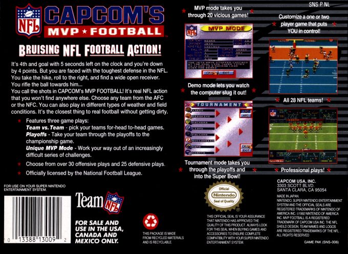 Capcom's MVP Football - Dos
