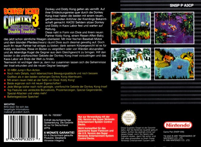 Donkey Kong Country 3 : Dixie Kong's Double Trouble! dos