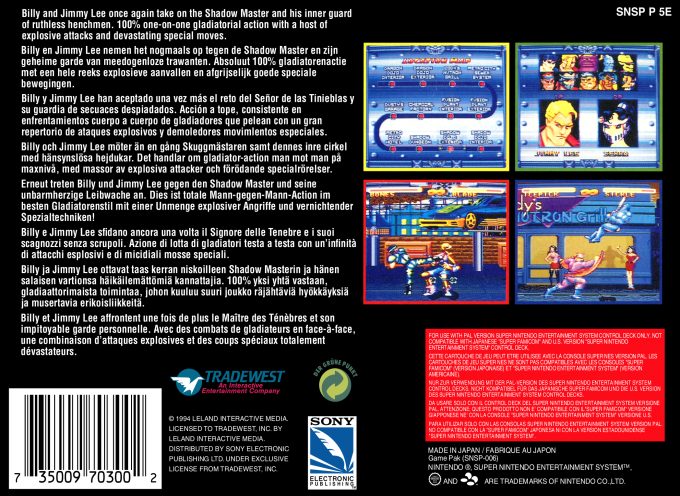 Double Dragon V : The Shadow Falls dos