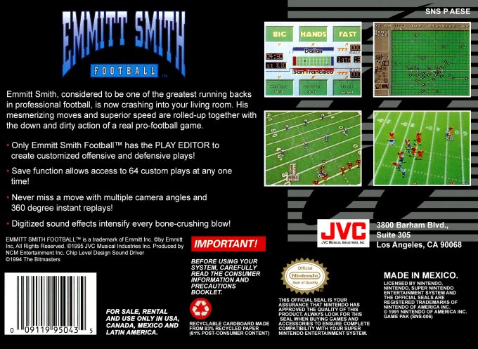 Emmitt Smith Football - Dos