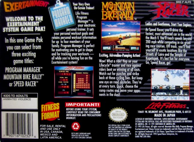 Exertainment Mountain Bike Rally + Speed Racer - Dos