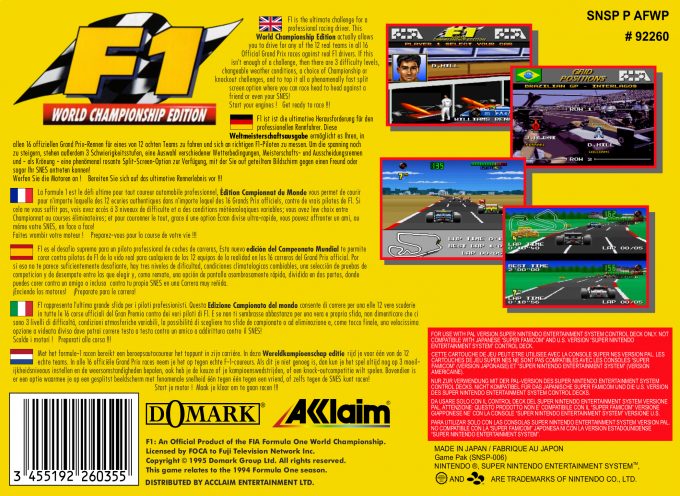 F1 World Championship Edition - Dos