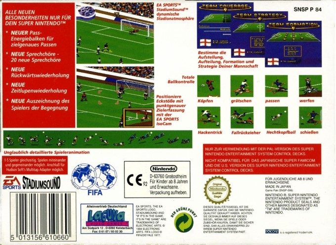 FIFA International Soccer - Dos