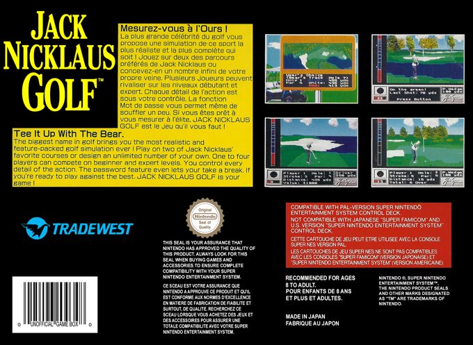 Jack Nicklaus Golf dos