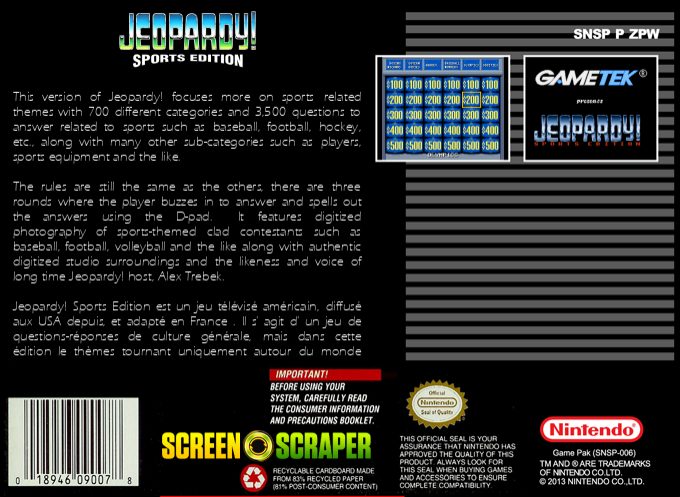 Jeopardy! : Sports Edition dos