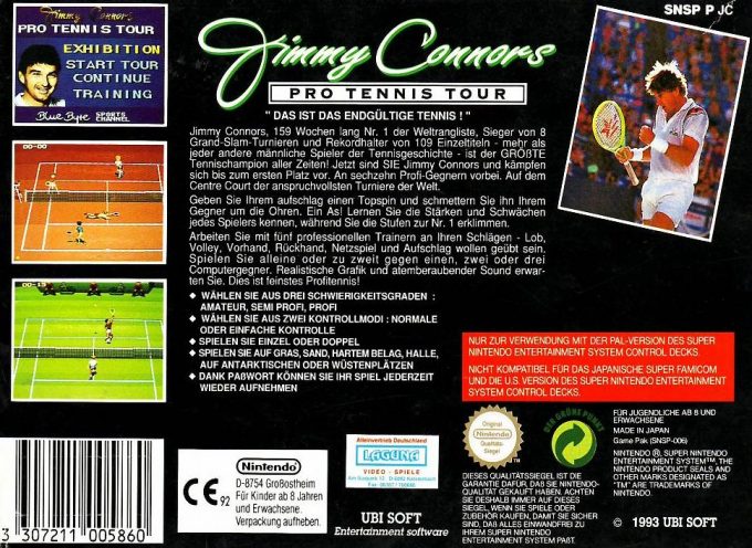 Jimmy Connors Pro Tennis Tour dos