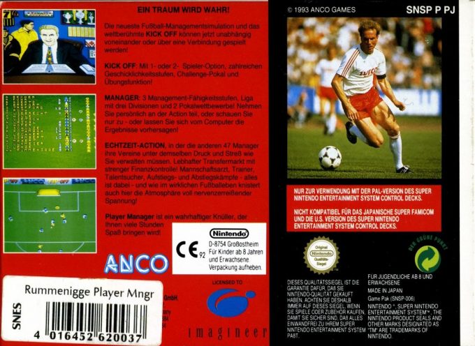 Kevin Keegan's Player Manager dos