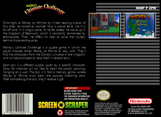 Mickey's Ultimate Challenge dos