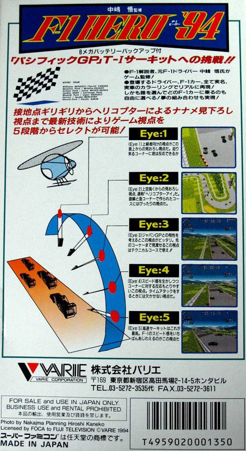 Nakajima Satoru Kanshuu - F-1 Hero '94 dos