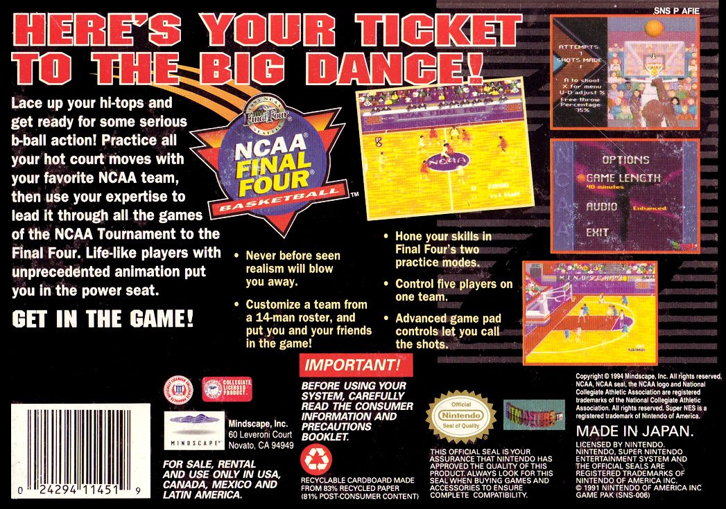 NCAA Final Four Basketball dos