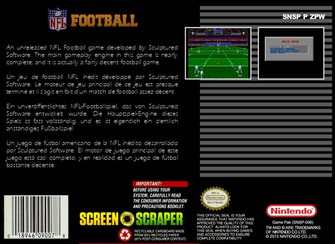 NFL Football (Prototype) dos