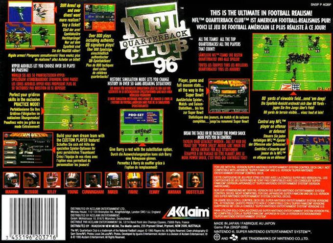 NFL Quarterback Club 96 dos