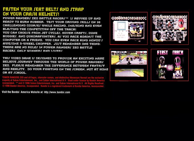 Power Rangers Zeo : Battle Racers dos