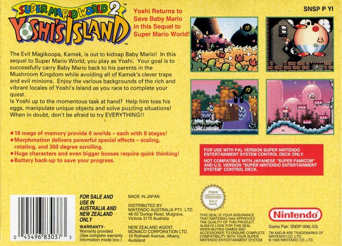 Super Mario World 2 : Yoshi's Island dos
