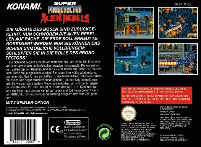 Super Probotector - Alien Rebels dos