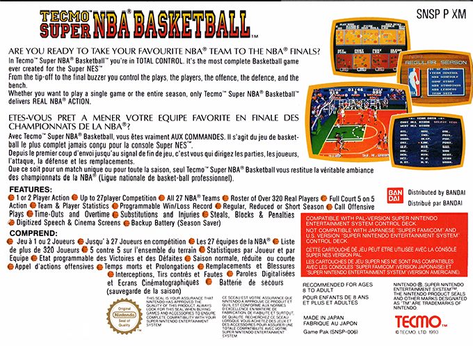 Tecmo Super NBA Basketball dos