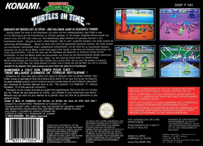 Teenage Mutant Ninja Turtles IV : Turtles in Time dos