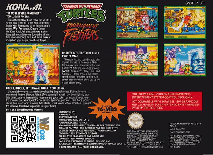 Teenage Mutant Ninja Turtles : Tournament Fighters dos