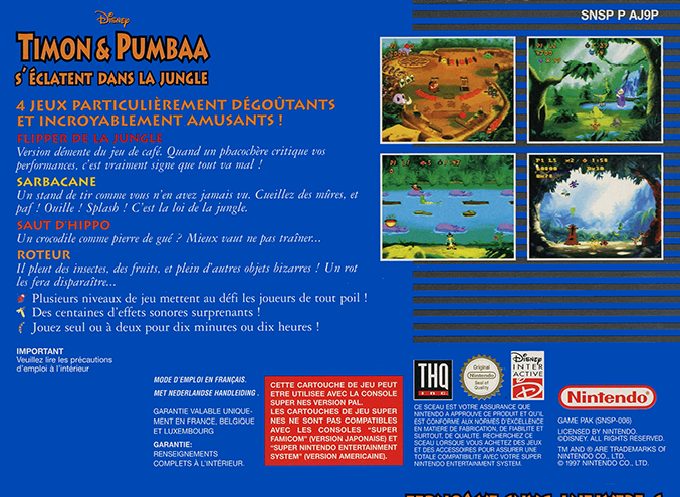 Timon & Pumbaa's Jungle Games dos
