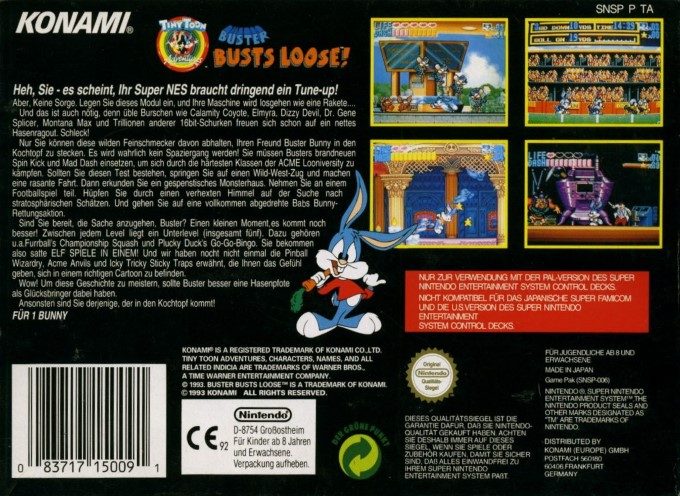 Tiny Toon Adventures : Buster Busts Loose! dos