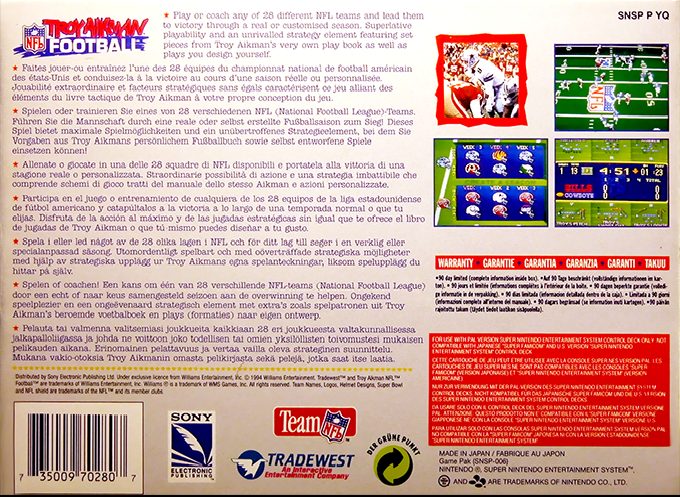 Troy Aikman NFL Football dos