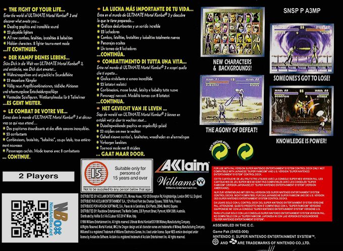Ultimate Mortal Kombat 3 dos