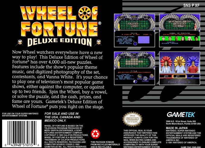 Wheel of Fortune : Deluxe Edition dos