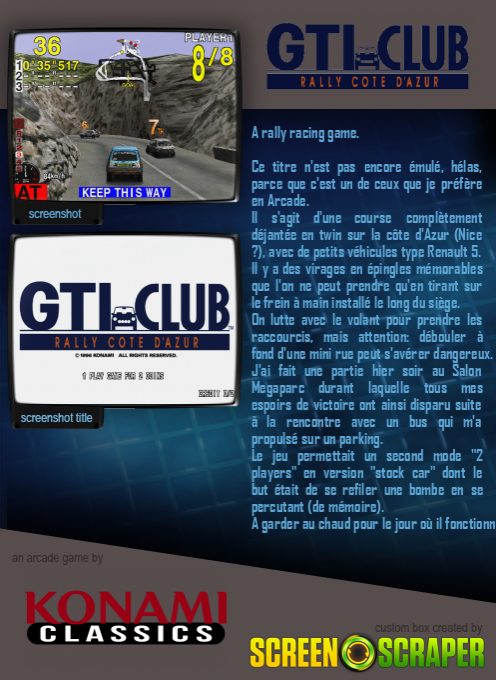 GTI Club : Rally Côte d'Azur dos